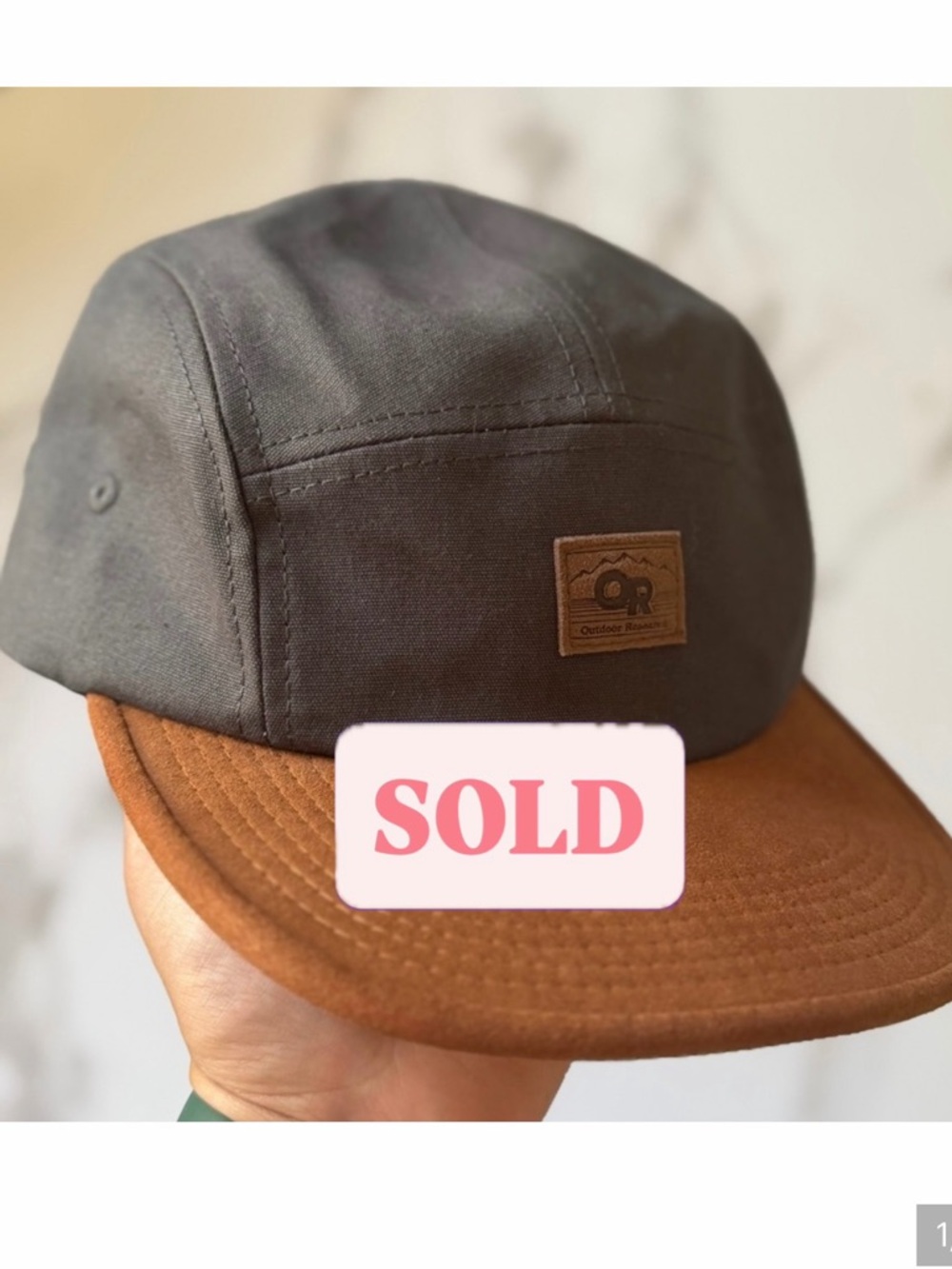 ****SOLD***Outdoor Research 5-Panel "Murphy" Camper Hat in Storm/Curry colorway.